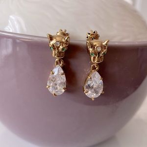 JUICY COUTURE emerald-eyed panther earrings